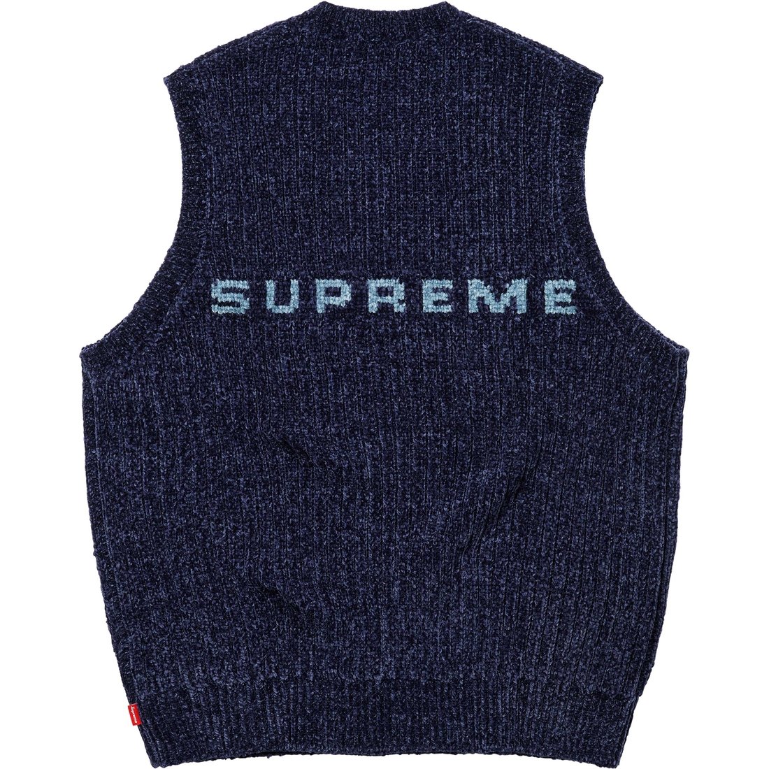 Details on Chenille Sweater Vest Navy from fall winter
                                                    2024 (Price is $138)