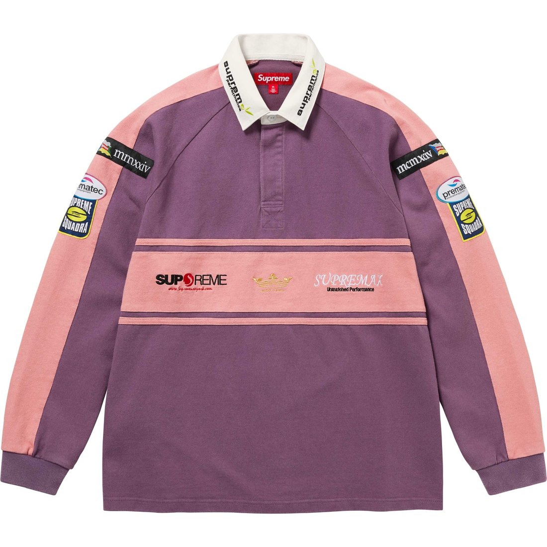 Details on Chest Stripe Rugby Purple from fall winter
                                                    2024 (Price is $148)