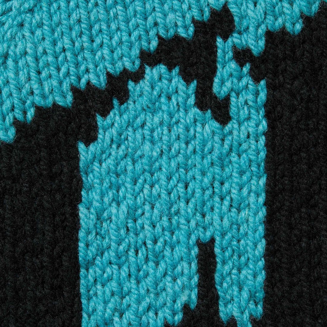 Details on Child Of Hell Cowichan Sweater Blue from fall winter
                                                    2024 (Price is $548)