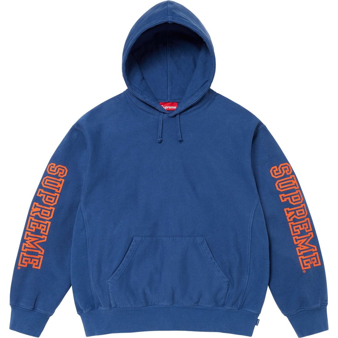 Details on Collegiate Sleeve Hooded Sweatshirt Dark Royal from fall winter
                                                    2024 (Price is $158)