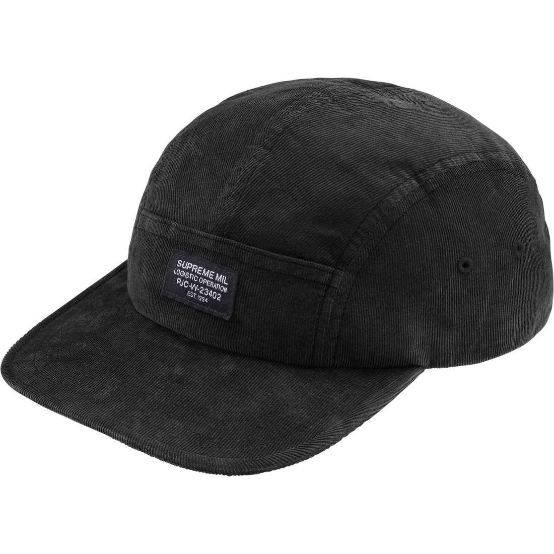 Details on Corduroy Pocket Camp Cap Black from fall winter
                                                    2024 (Price is $48)