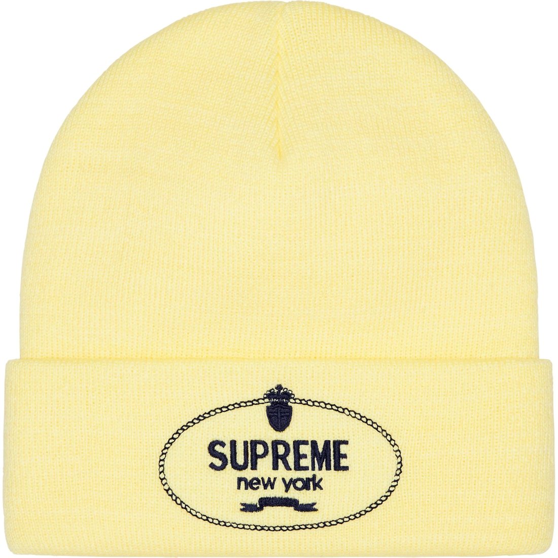 Details on Crest Beanie Light Yellow from fall winter
                                                    2024 (Price is $40)