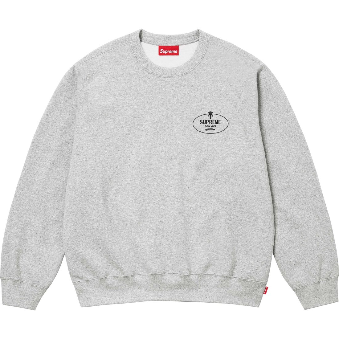 Details on Crest Crewneck Heather Grey from fall winter
                                                    2024 (Price is $148)