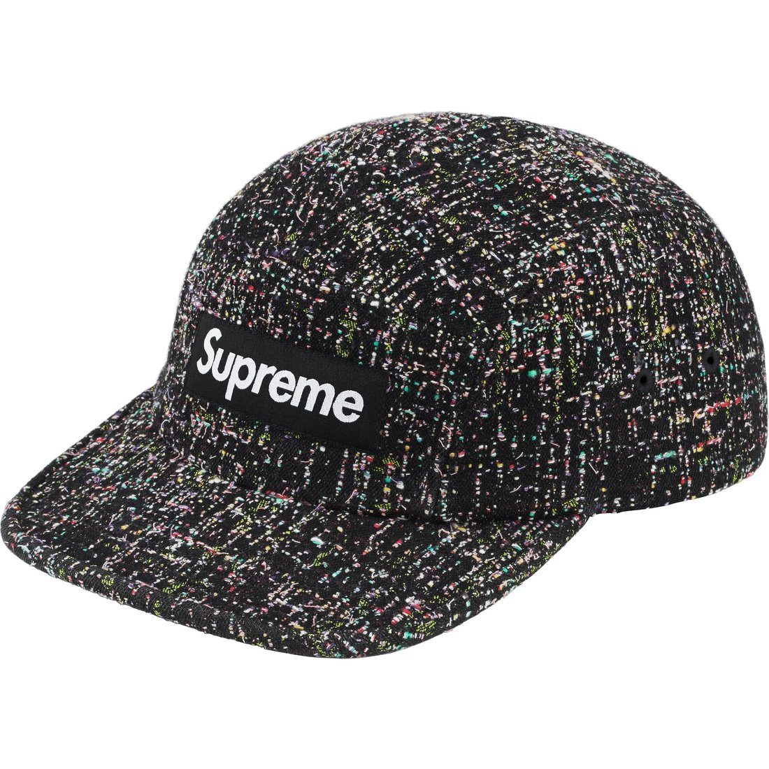 Details on Denim Bouclé Camp Cap Black from fall winter
                                                    2024 (Price is $60)