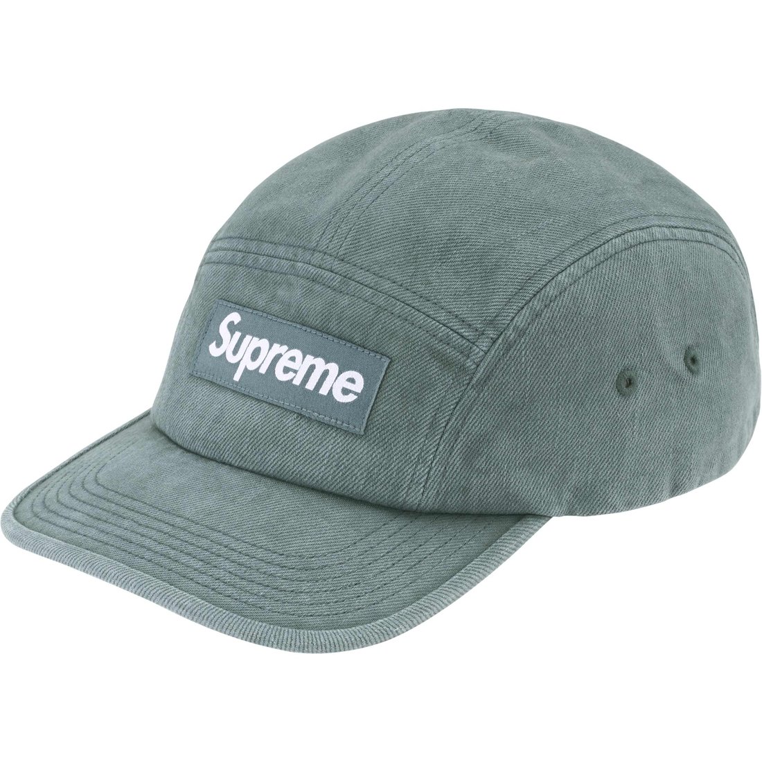 Details on Denim Camp Cap Teal from fall winter
                                                    2024 (Price is $48)