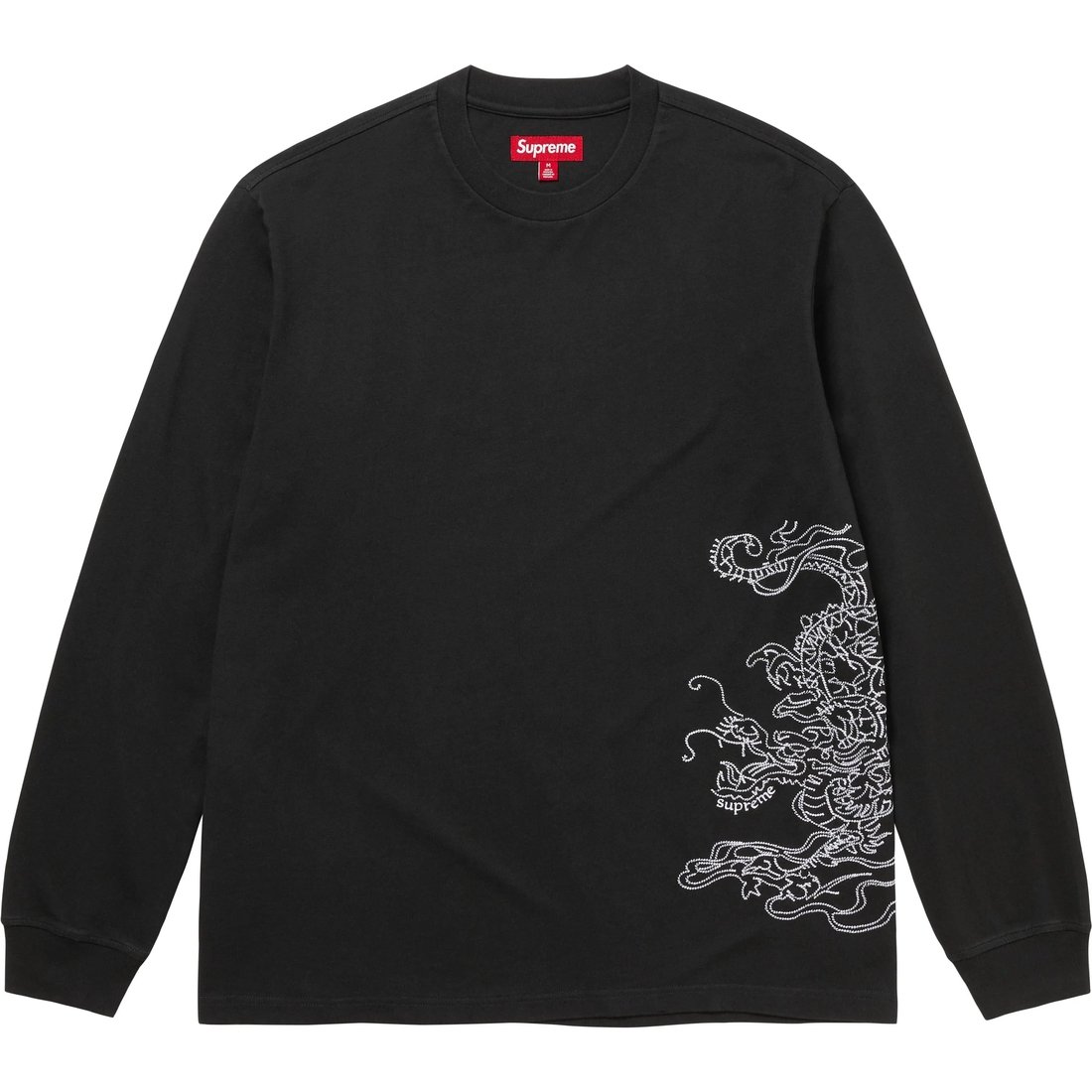 Details on Dragon Embroidered L S Top Black from fall winter
                                                    2024 (Price is $98)