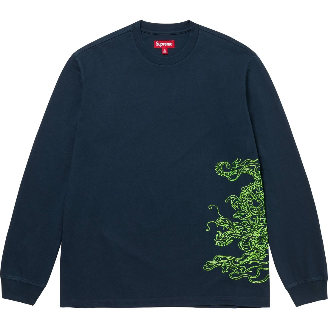 Details on Dragon Embroidered L S Top Navy from fall winter
                                                    2024 (Price is $98)