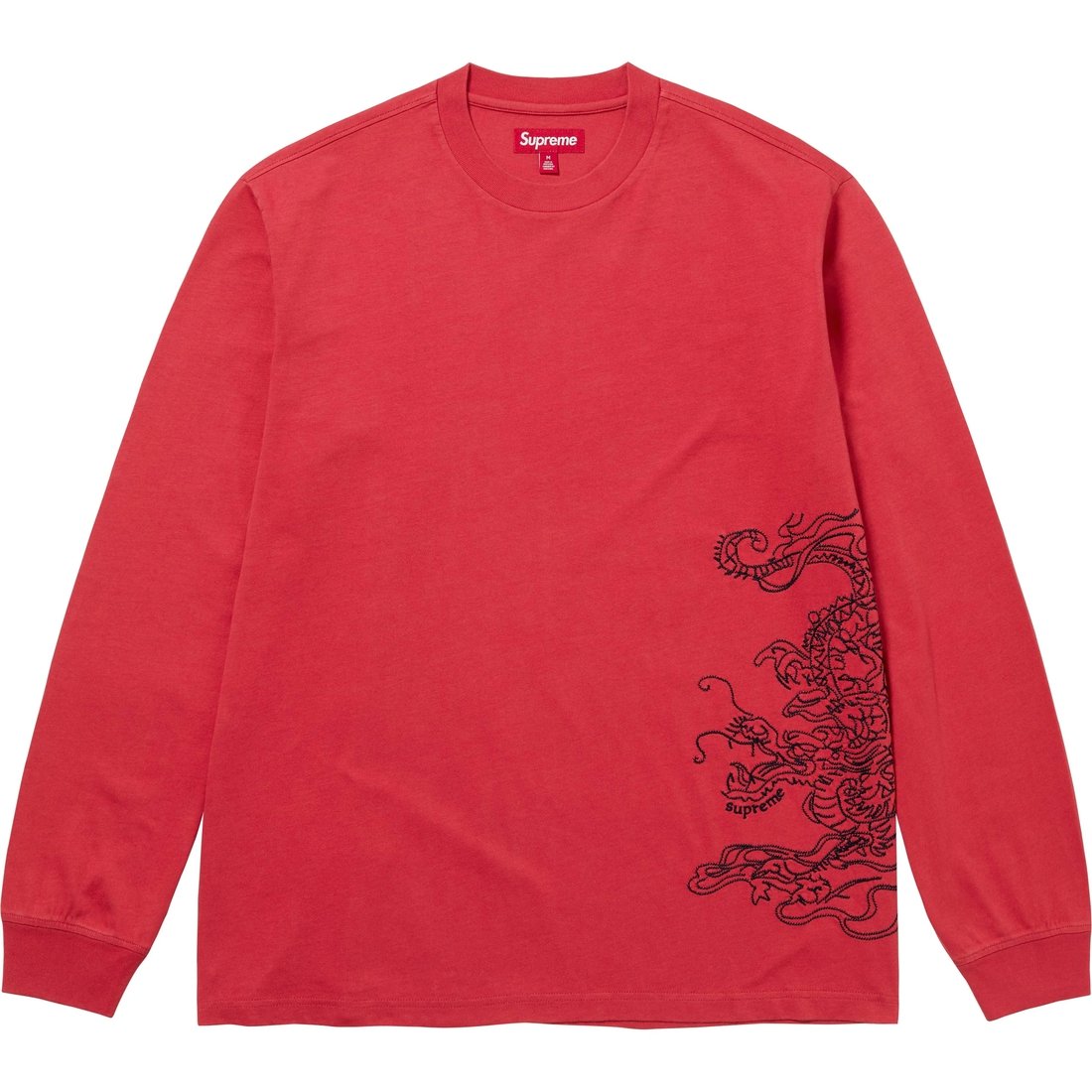 Details on Dragon Embroidered L S Top Red from fall winter
                                                    2024 (Price is $98)