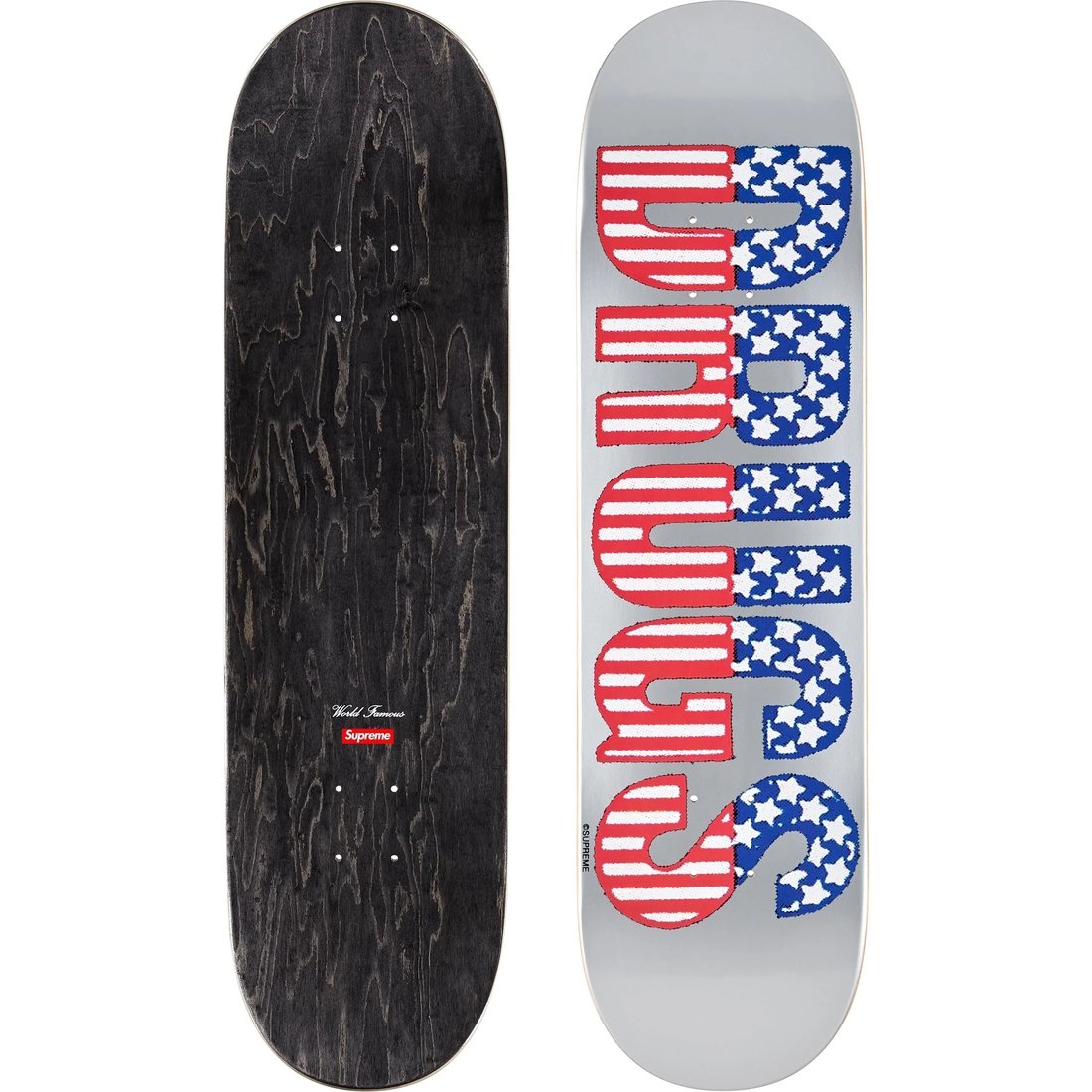 Details on Drugs Skateboard Silver - 8.375" x 32.125" from fall winter
                                                    2024 (Price is $60)