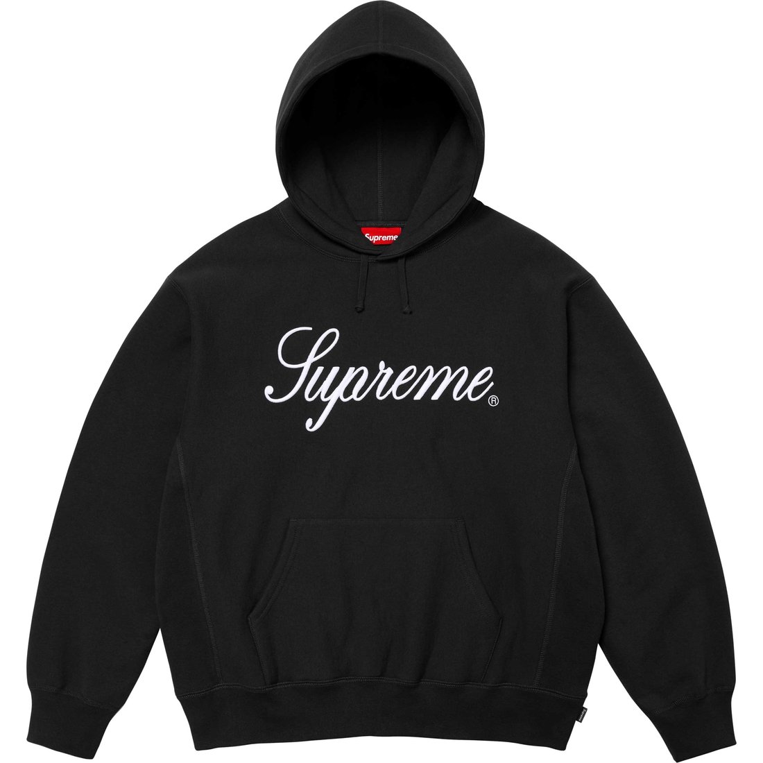 Details on Embroidered Script Hooded Sweatshirt Black from fall winter
                                                    2024 (Price is $158)