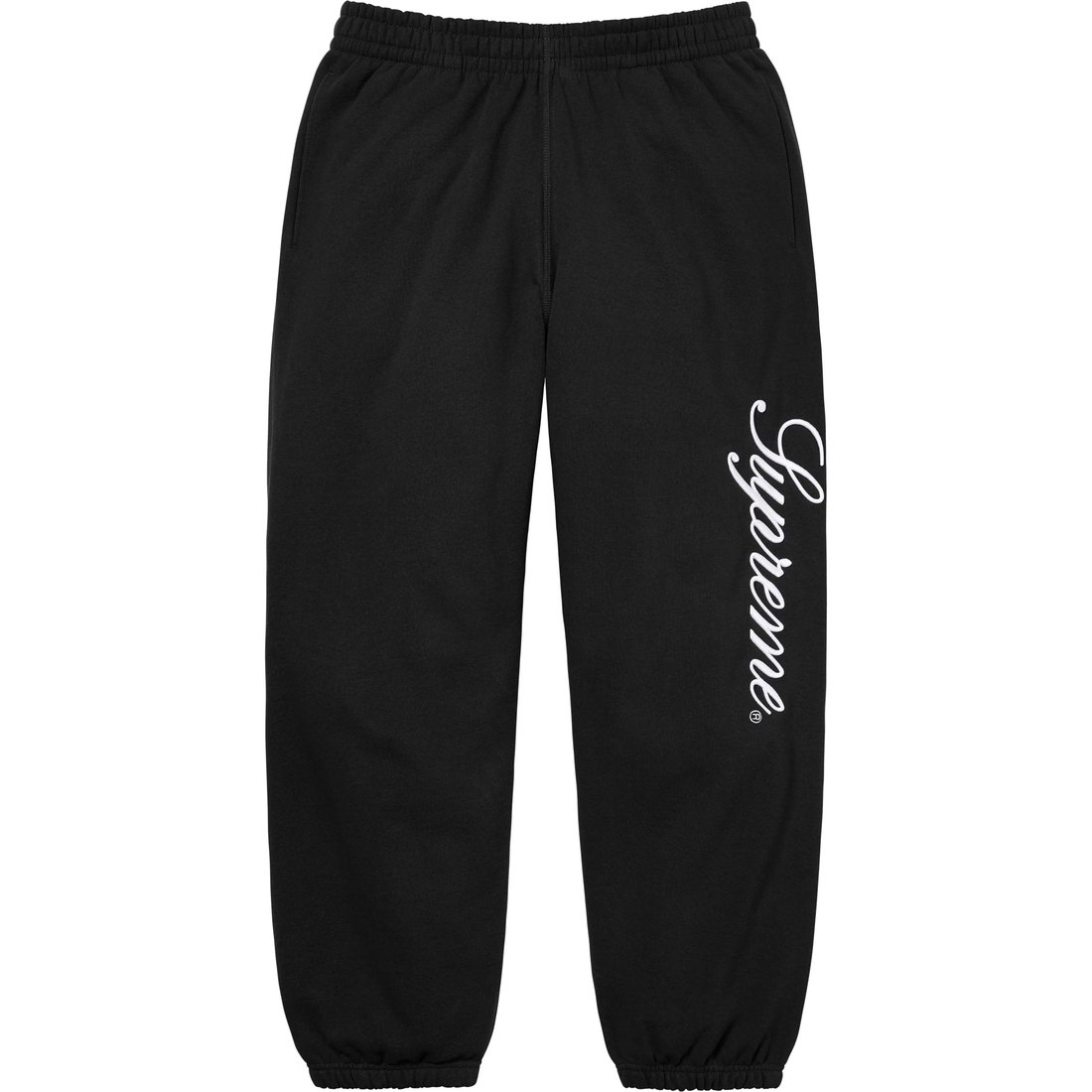 Details on Embroidered Script Sweatpant Black from fall winter
                                                    2024 (Price is $148)