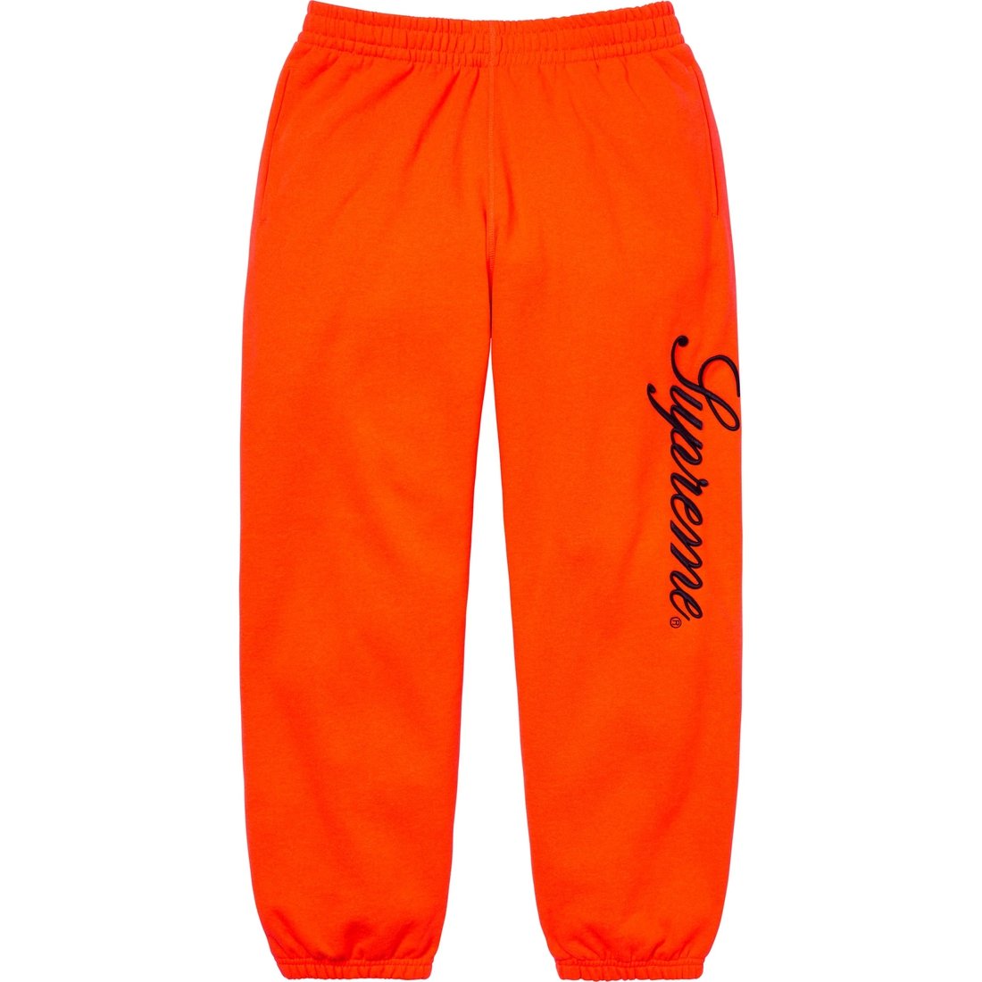 Details on Embroidered Script Sweatpant Bright Orange from fall winter
                                                    2024 (Price is $148)