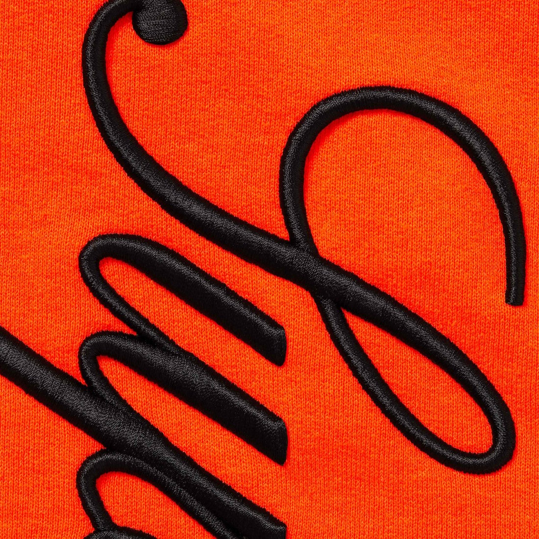 Details on Embroidered Script Sweatpant Bright Orange from fall winter
                                                    2024 (Price is $148)