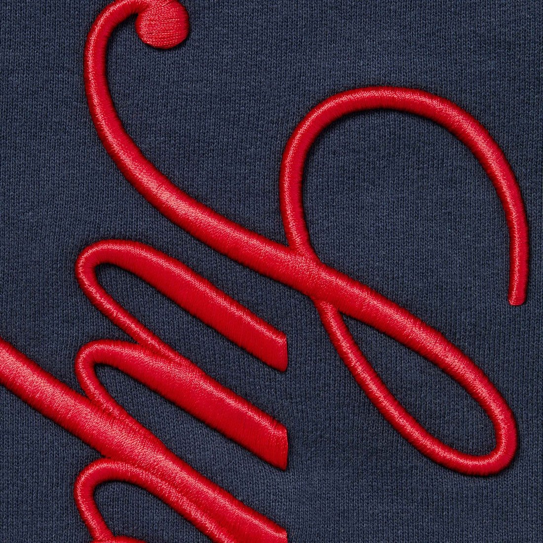 Details on Embroidered Script Sweatpant Navy from fall winter
                                                    2024 (Price is $148)