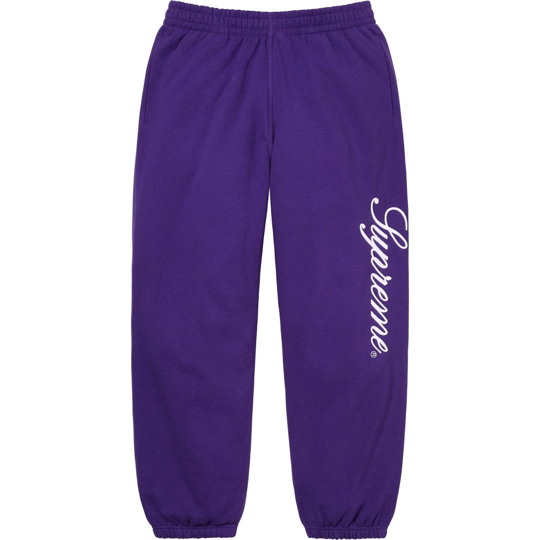 Details on Embroidered Script Sweatpant Purple from fall winter
                                                    2024 (Price is $148)