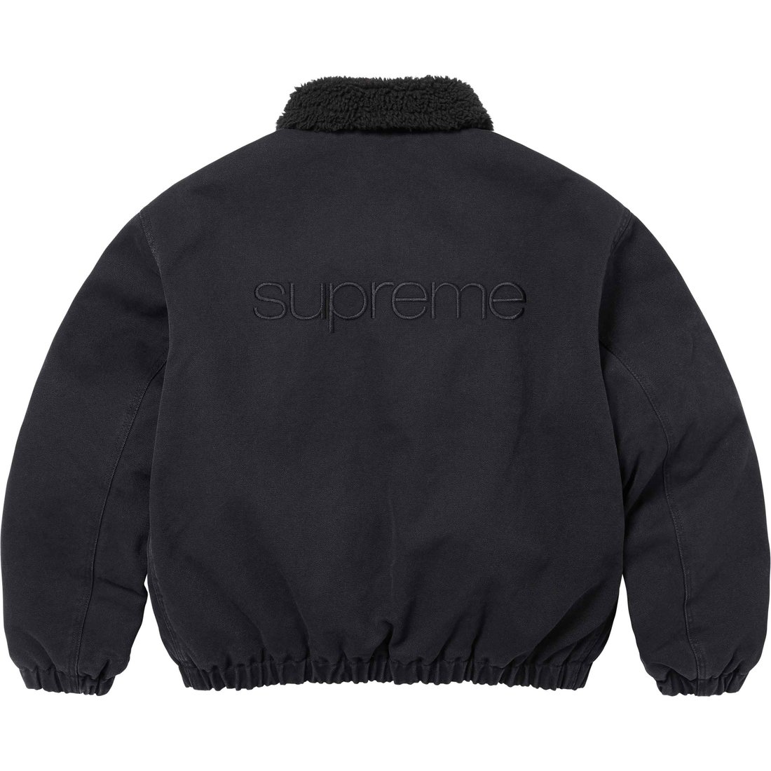 Supreme Faux Shearling Lined Bomber Jacket (FW24) - Black - $248