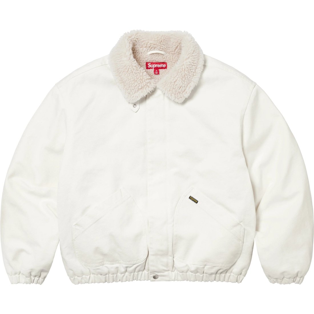 Details on Faux Shearling Lined Bomber Jacket White from fall winter
                                                    2024 (Price is $248)