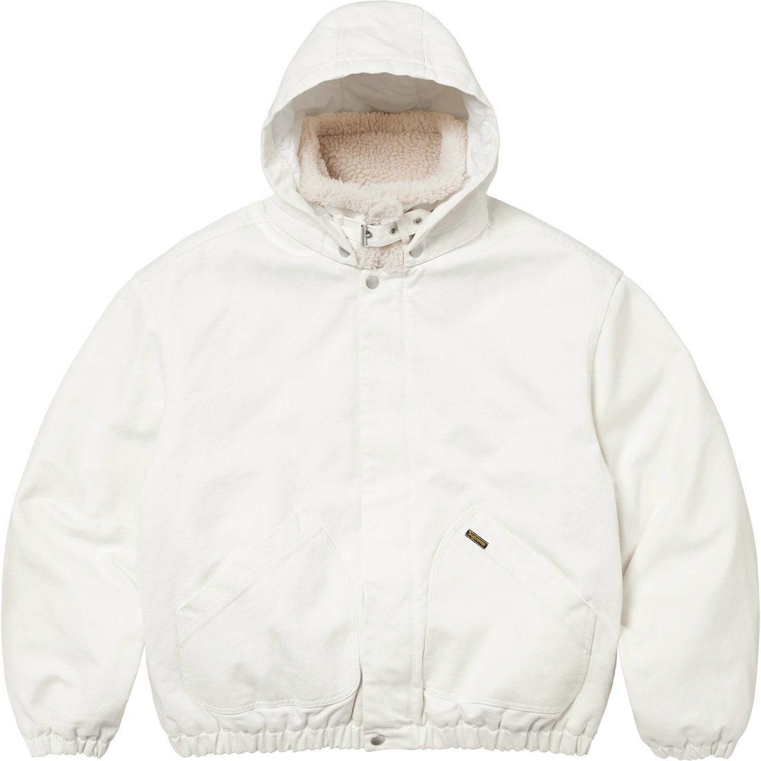 Details on Faux Shearling Lined Bomber Jacket White from fall winter
                                                    2024 (Price is $248)