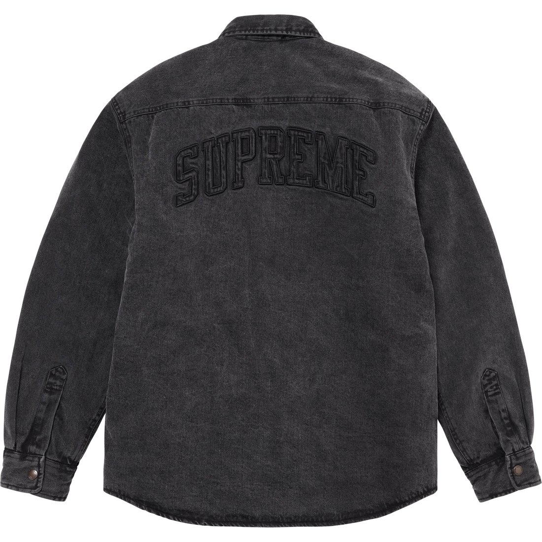 Details on Faux Shearling Lined Work Shirt Black Denim from fall winter
                                                    2024 (Price is $158)