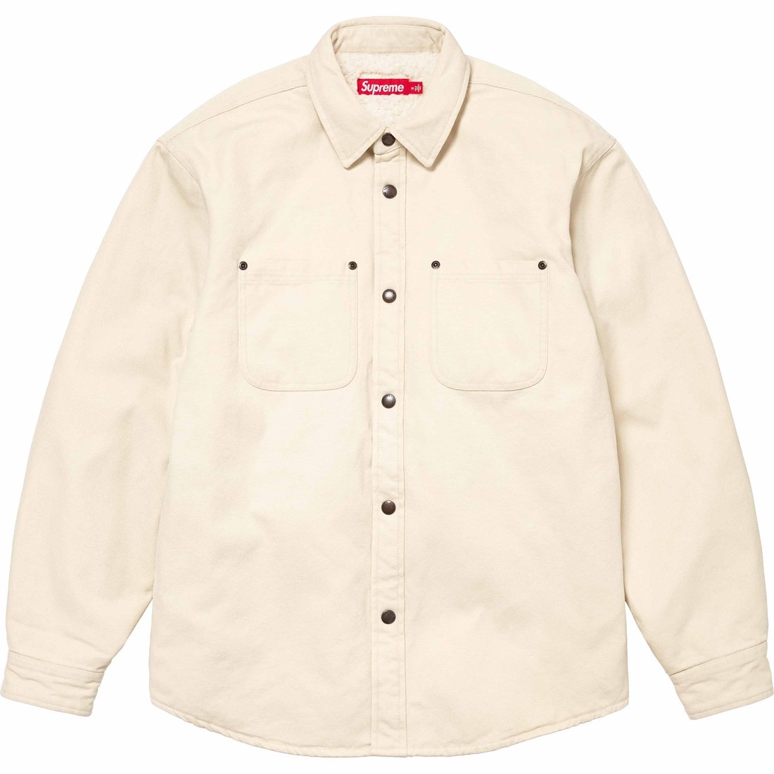 Details on Faux Shearling Lined Work Shirt Natural from fall winter
                                                    2024 (Price is $158)