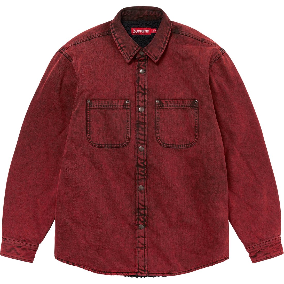 Details on Faux Shearling Lined Work Shirt Red Denim from fall winter
                                                    2024 (Price is $158)