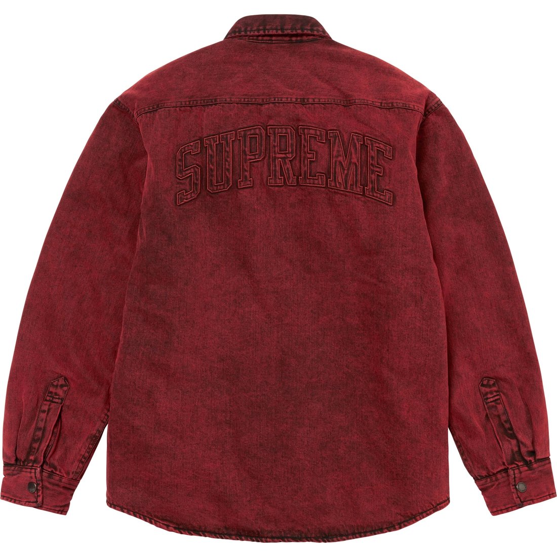 Details on Faux Shearling Lined Work Shirt Red Denim from fall winter
                                                    2024 (Price is $158)