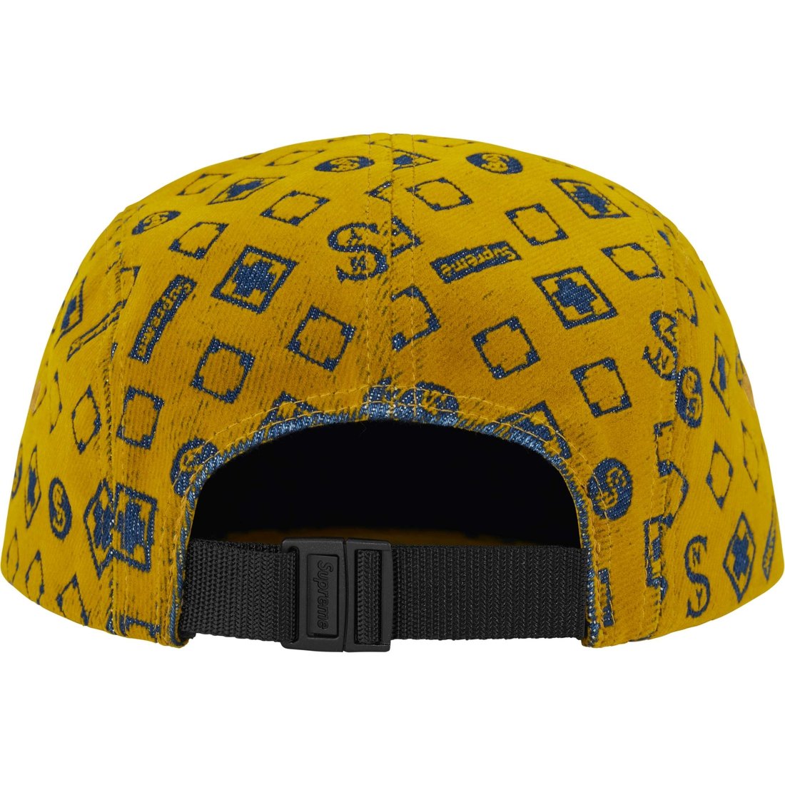 Details on Flocked Denim Camp Cap Mustard from fall winter
                                                    2024 (Price is $54)