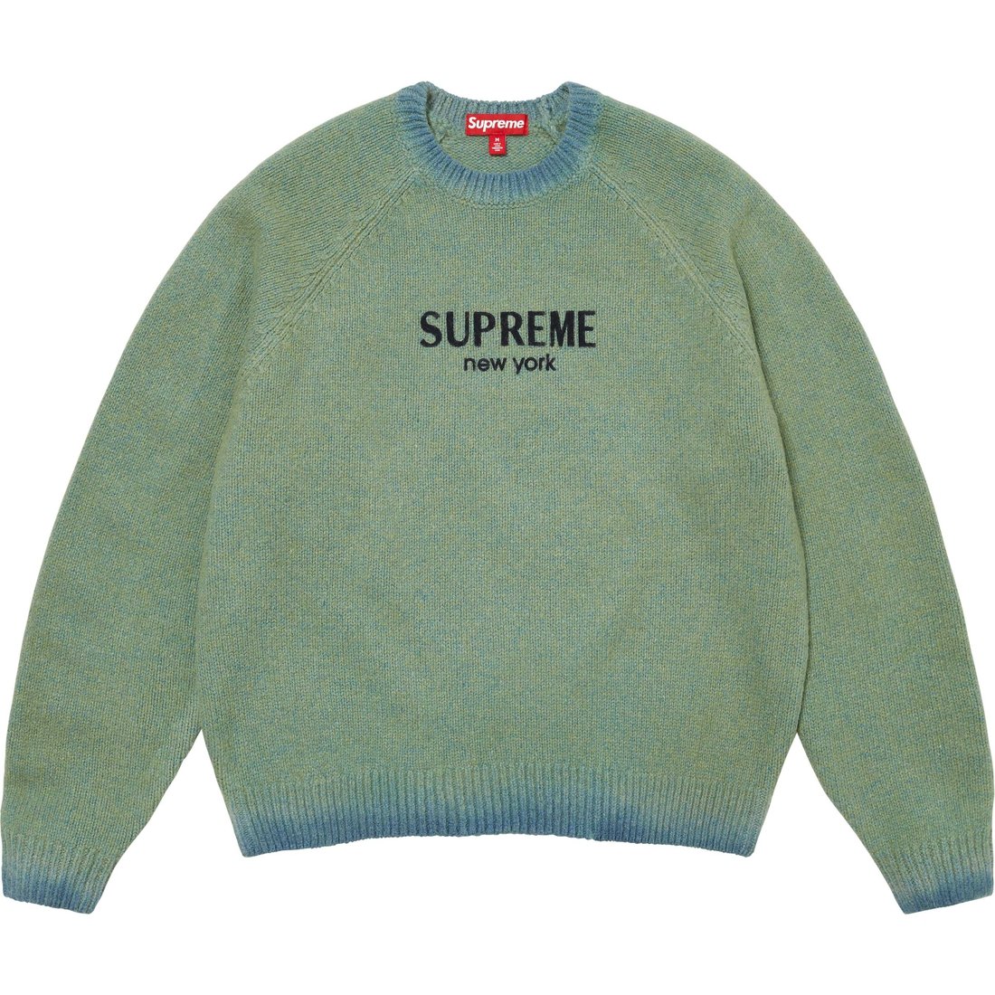 Details on Flocked Logo Sweater Green from fall winter
                                                    2024 (Price is $168)