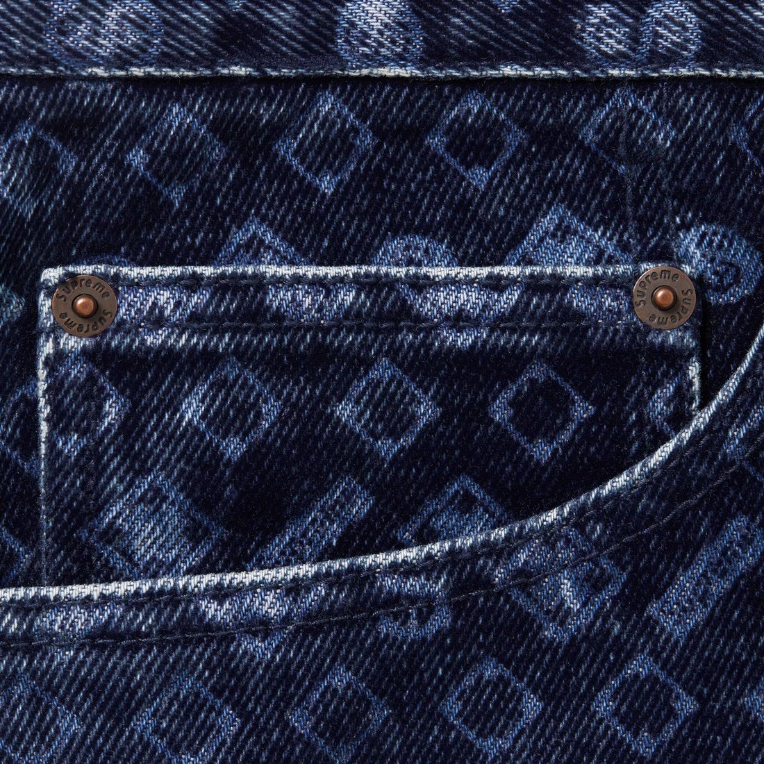 Details on Flocked Loose Fit Jean Blue from fall winter
                                                    2024 (Price is $188)