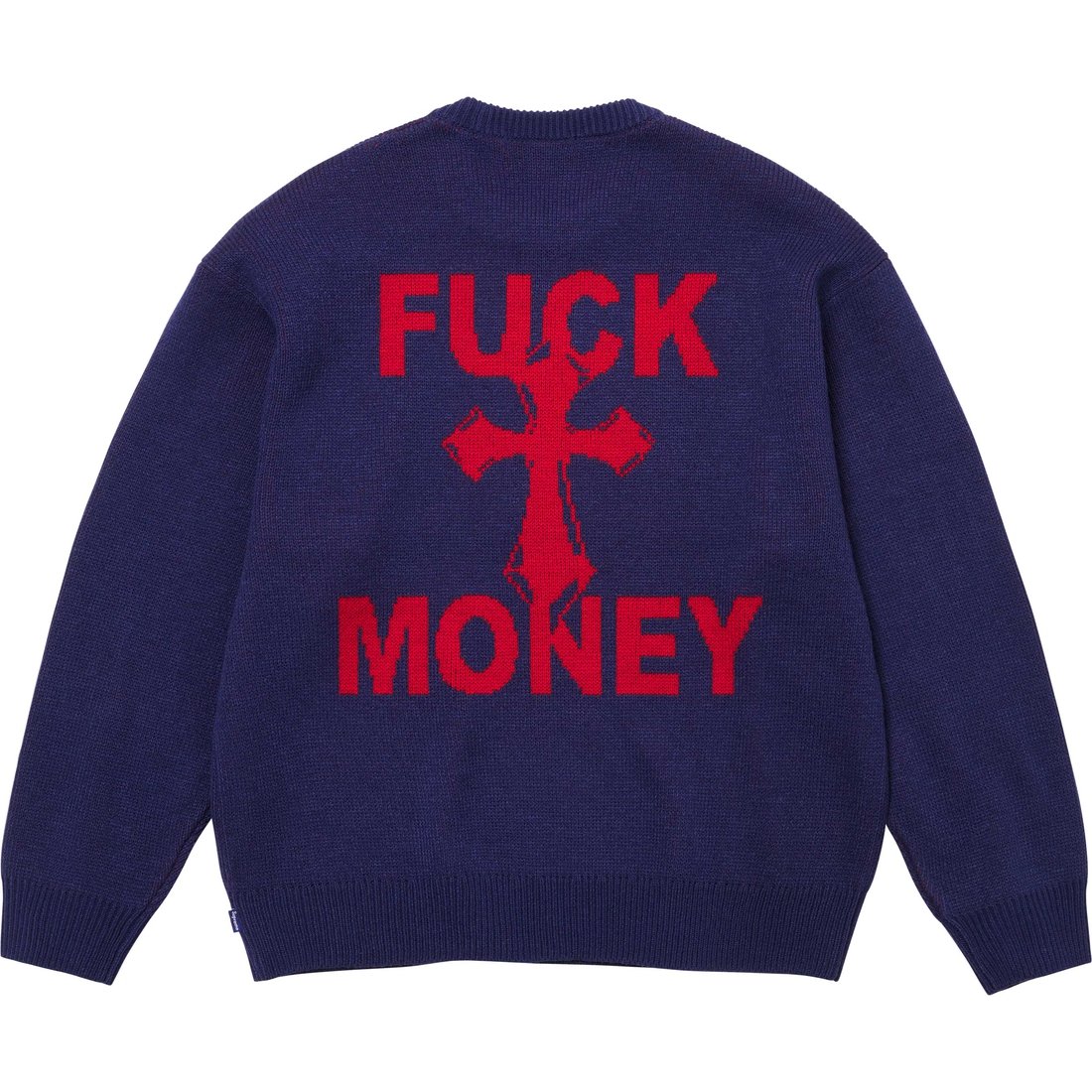 Details on Fuck Money Sweater Navy from fall winter
                                                    2024 (Price is $158)