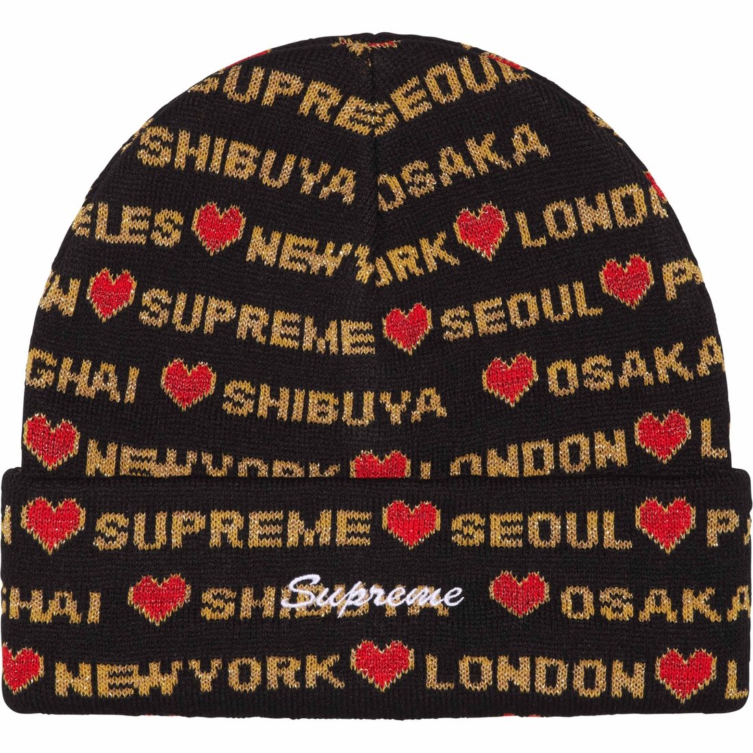 Details on Hearts Beanie Black from fall winter
                                                    2024 (Price is $40)