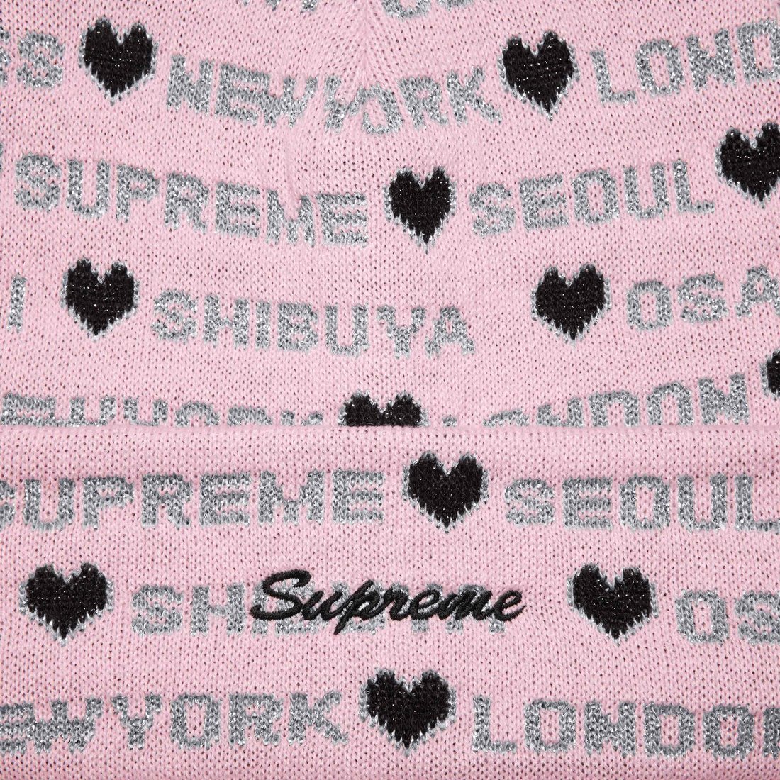 Details on Hearts Beanie Light Pink from fall winter
                                                    2024 (Price is $40)