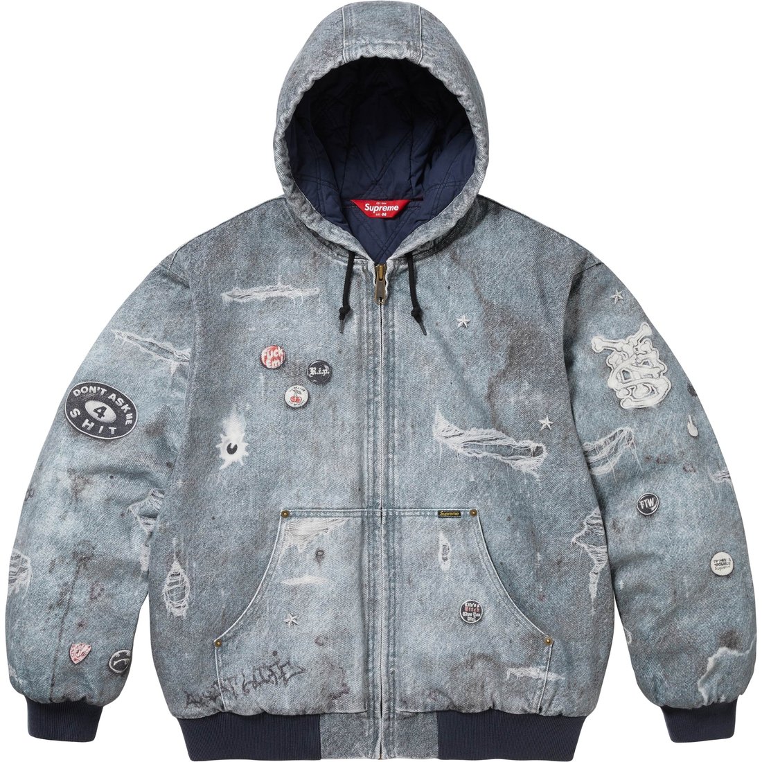 Details on HJR Trompe L'oeil Hooded Work Jacket Blue from fall winter
                                                    2024 (Price is $438)