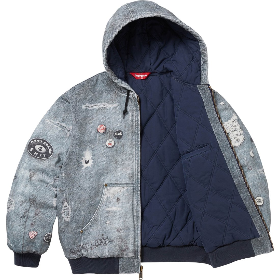 Details on HJR Trompe L'oeil Hooded Work Jacket Blue from fall winter
                                                    2024 (Price is $438)