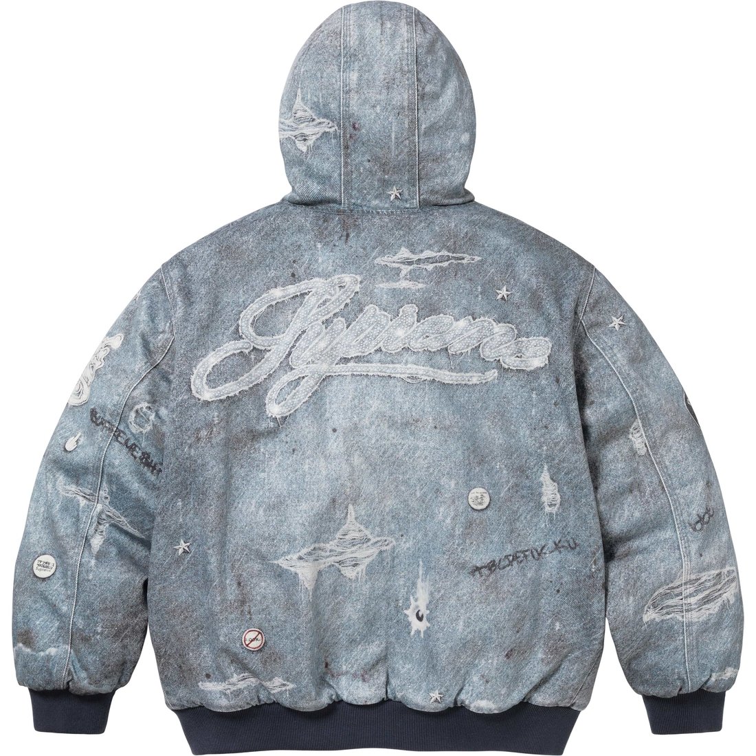 Details on HJR Trompe L'oeil Hooded Work Jacket Blue from fall winter
                                                    2024 (Price is $438)