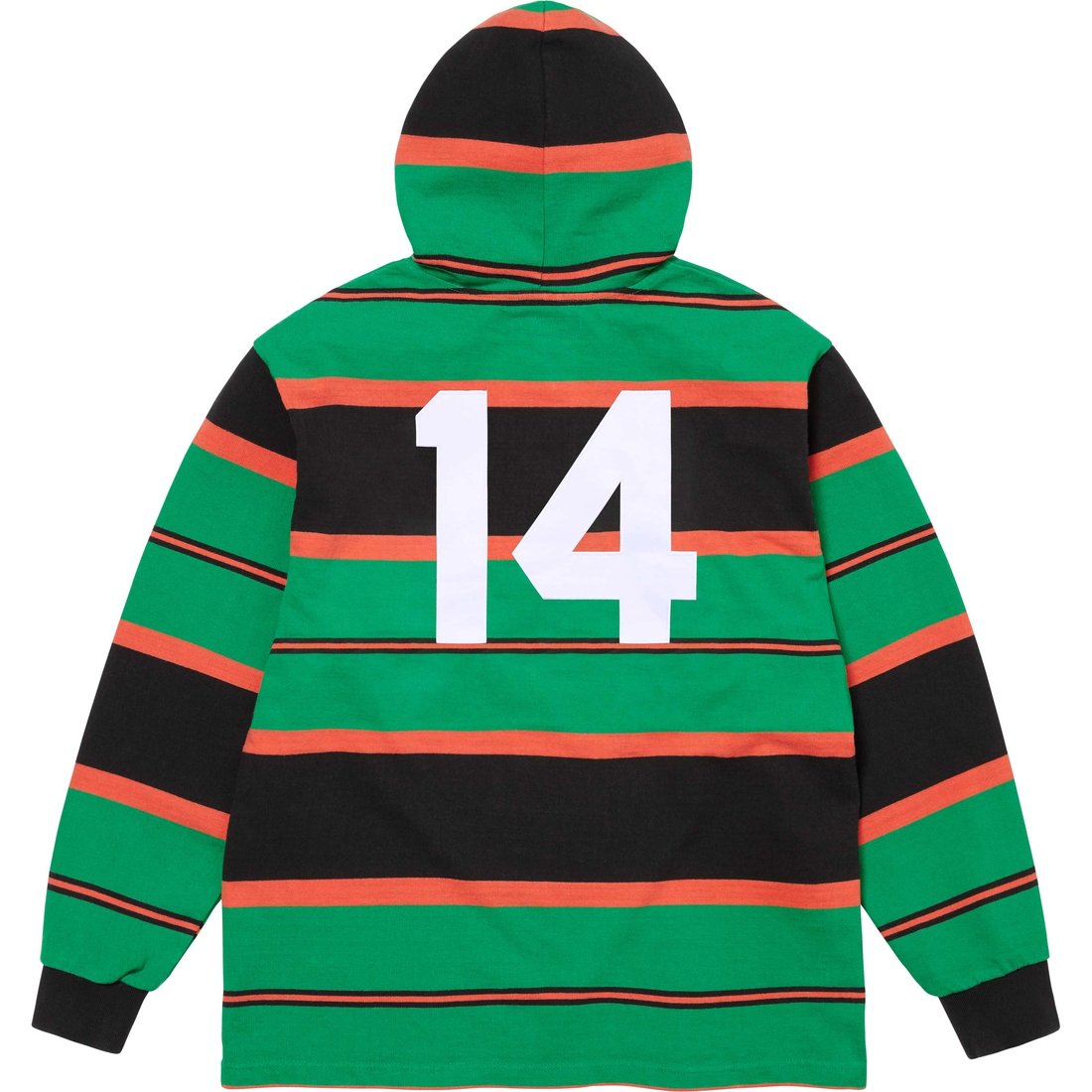 Details on Hooded Rugby Green from fall winter
                                                    2024 (Price is $148)