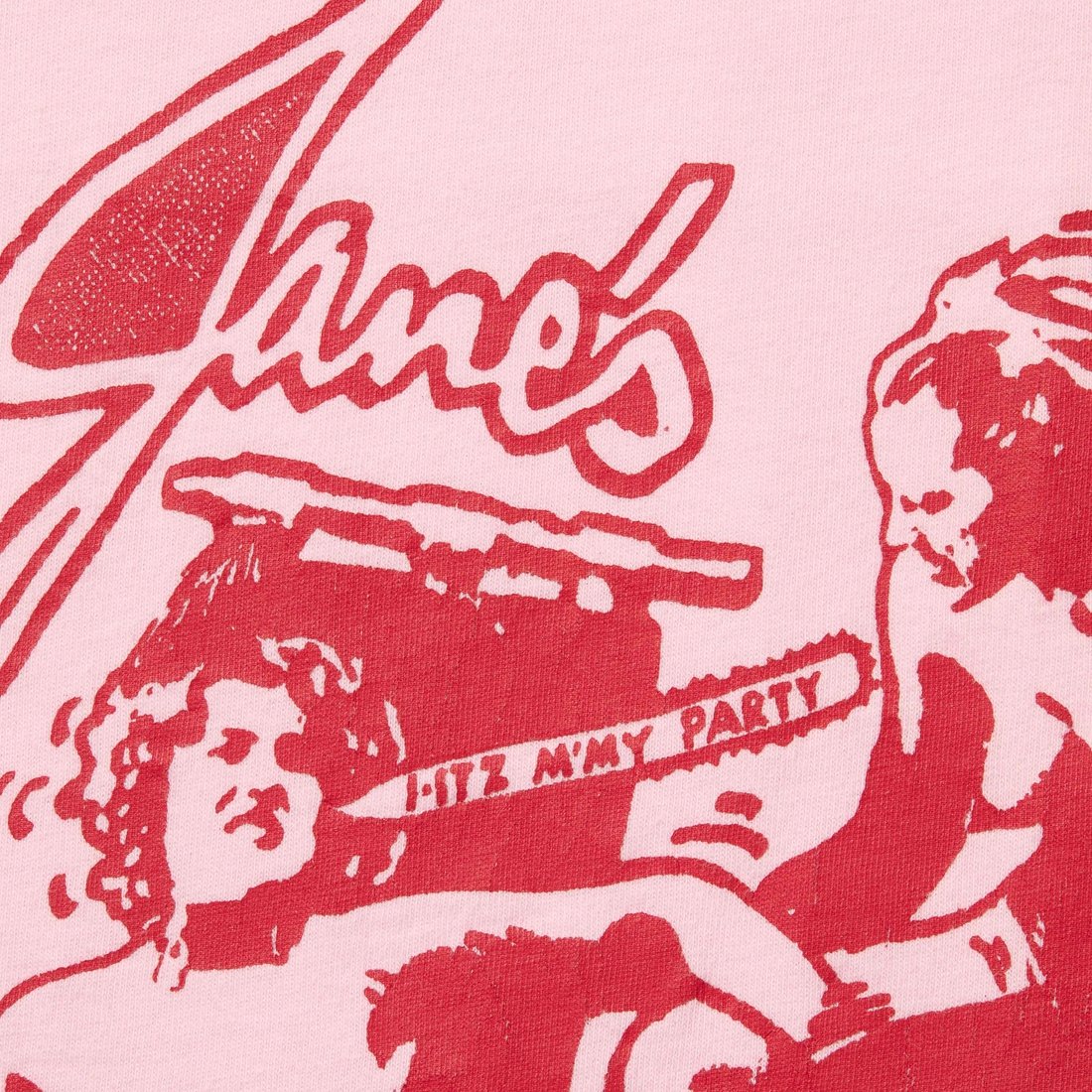 Details on Jane's Addiction Ringer Tee Pink from fall winter
                                                    2024 (Price is $78)