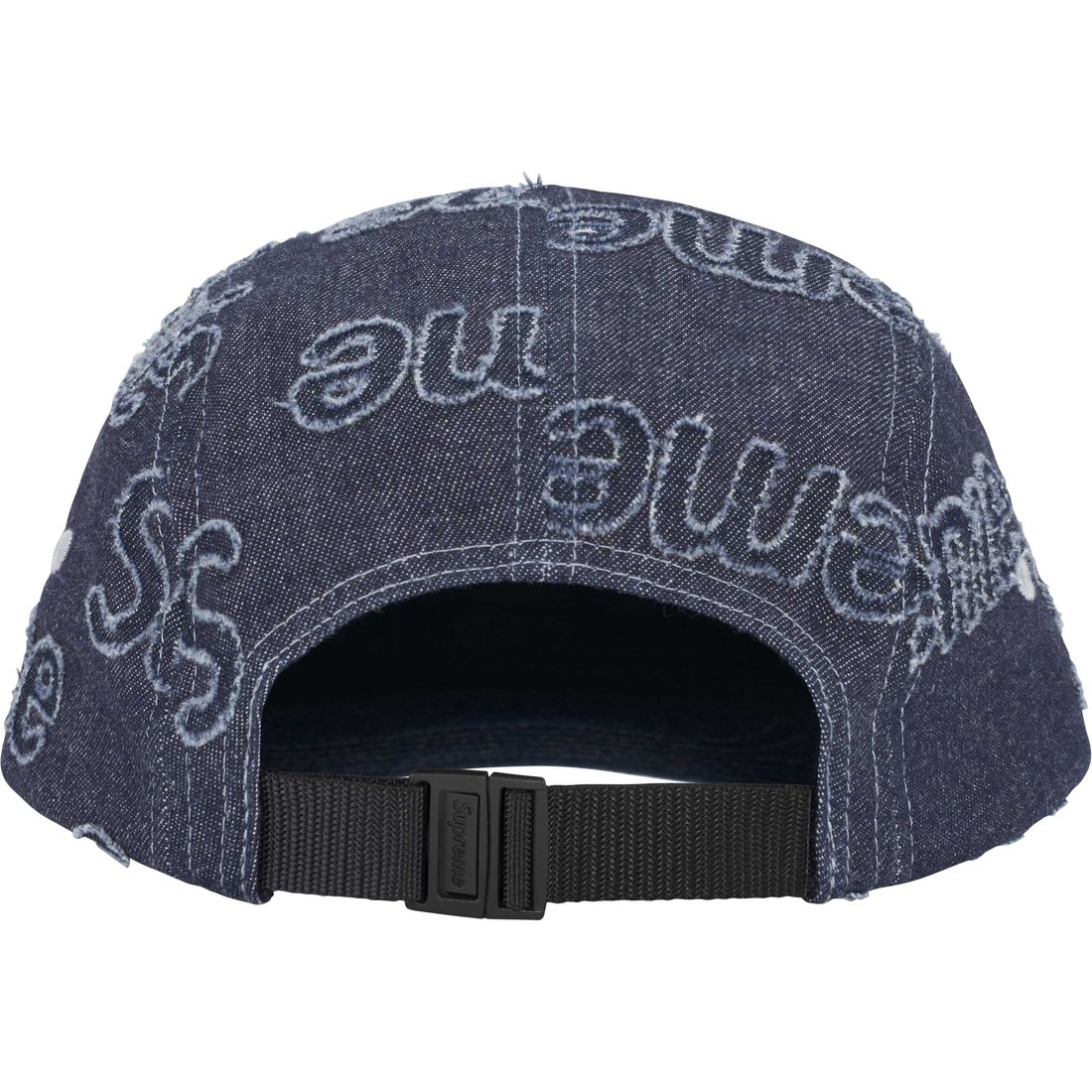 Details on Lasered Denim Camp Cap Navy from fall winter
                                                    2024 (Price is $58)