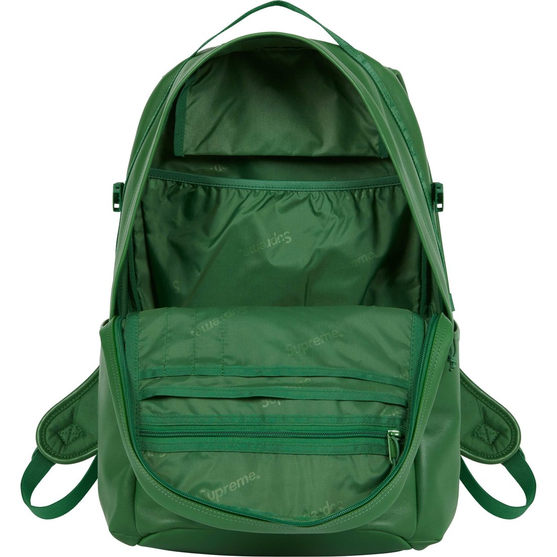 Details on Leather Backpack Green from fall winter
                                                    2024 (Price is $298)