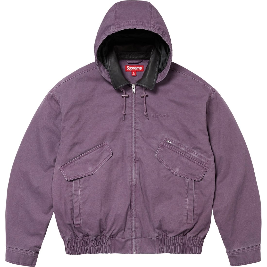 Details on Leather Collar Utility Jacket Dusty Purple from fall winter
                                                    2024 (Price is $238)