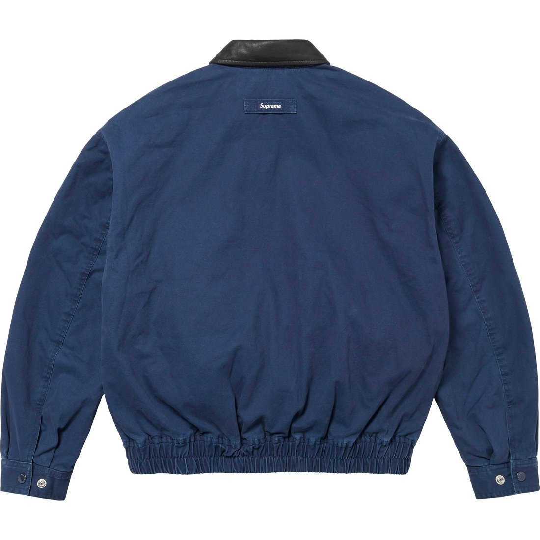 Details on Leather Collar Utility Jacket Navy from fall winter
                                                    2024 (Price is $238)