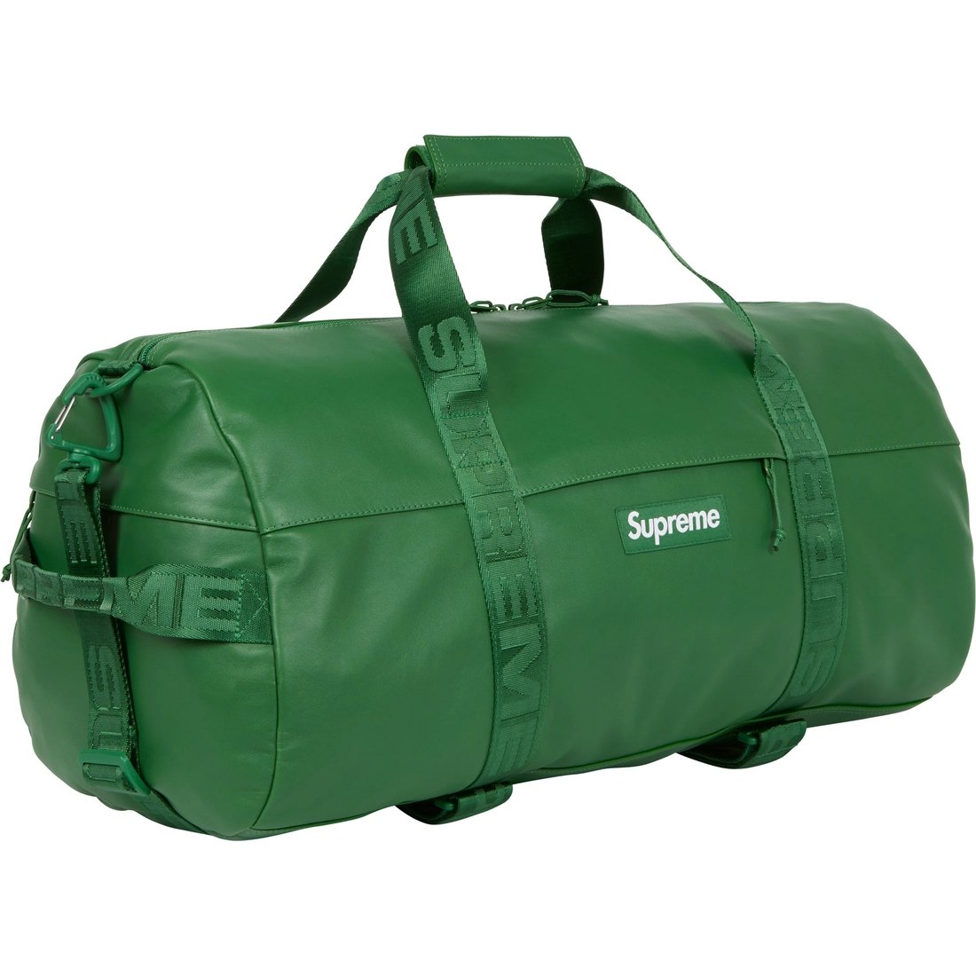 Details on Leather Duffle Bag Green from fall winter
                                                    2024 (Price is $328)