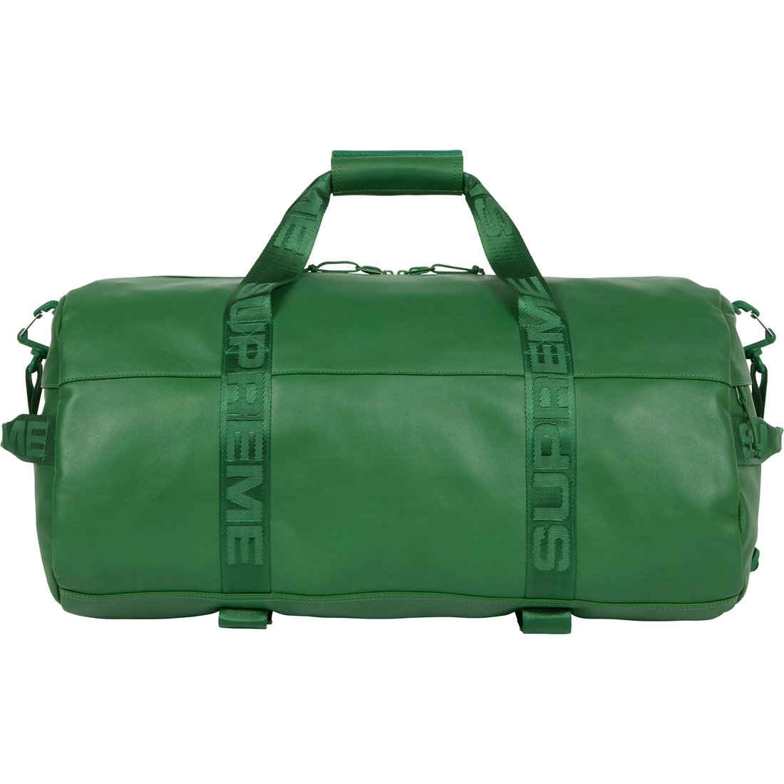 Details on Leather Duffle Bag Green from fall winter
                                                    2024 (Price is $328)