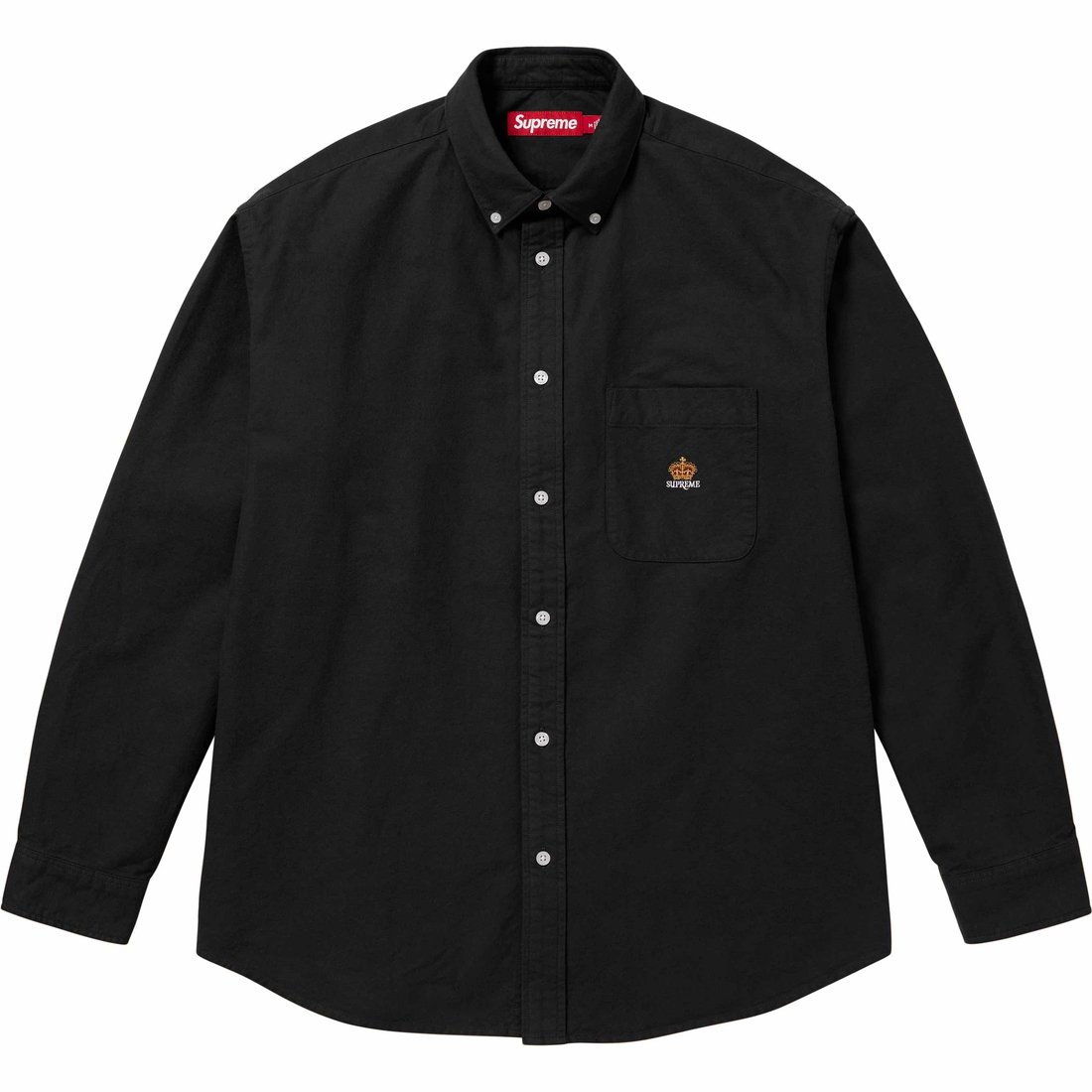 Details on Loose Fit Flannel Oxford Shirt Black from fall winter
                                                    2024 (Price is $138)