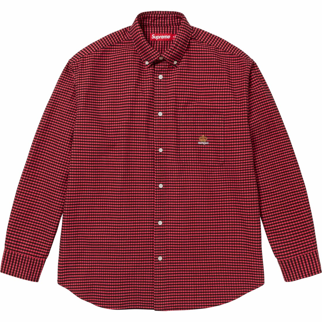 Details on Loose Fit Flannel Oxford Shirt Red Plaid from fall winter
                                                    2024 (Price is $138)