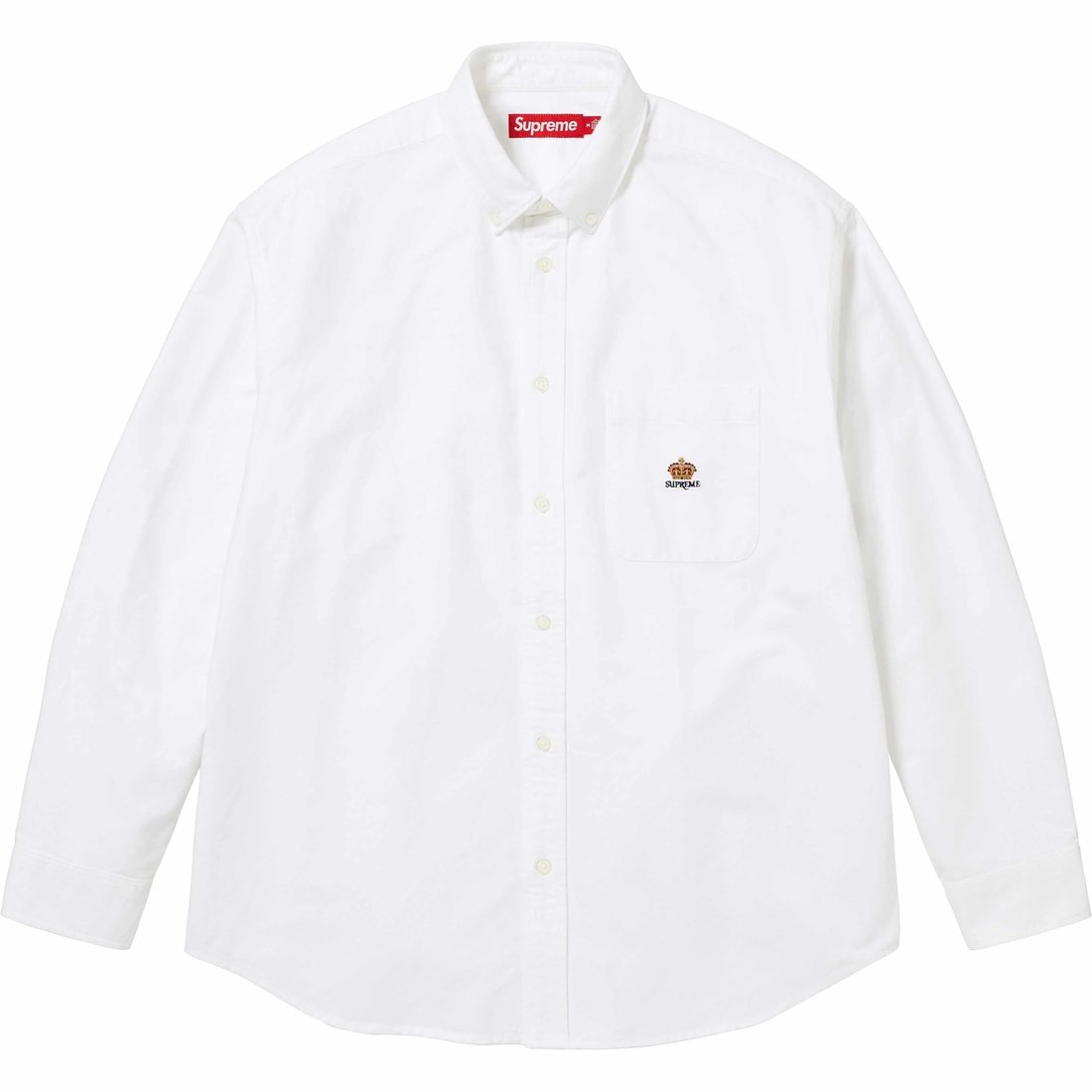 Details on Loose Fit Flannel Oxford Shirt White from fall winter
                                                    2024 (Price is $138)