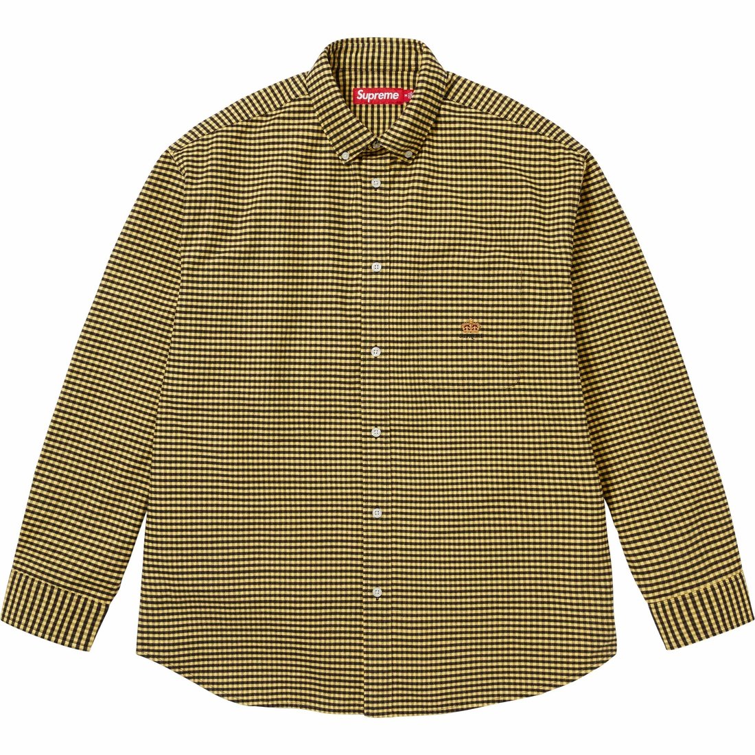 Details on Loose Fit Flannel Oxford Shirt Yellow Plaid from fall winter
                                                    2024 (Price is $138)