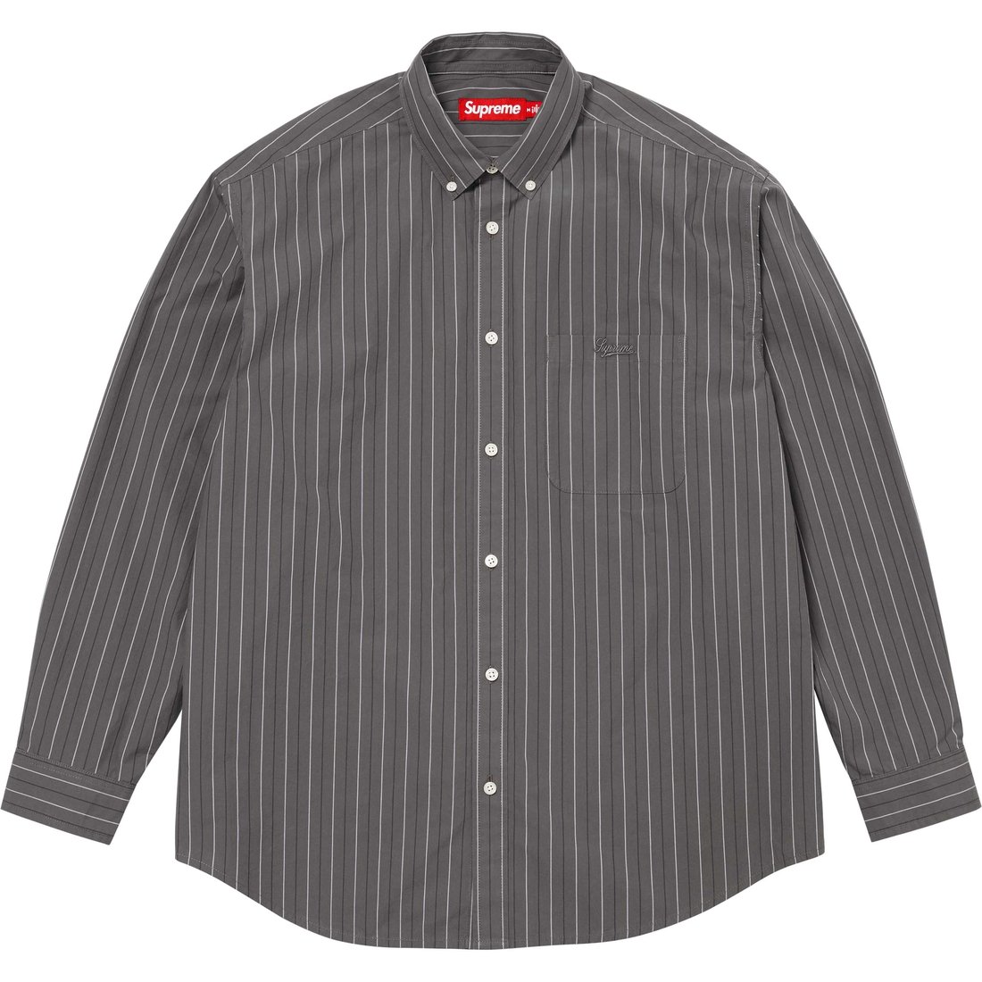 Details on Loose Fit Stripe Shirt Grey from fall winter
                                                    2024 (Price is $148)