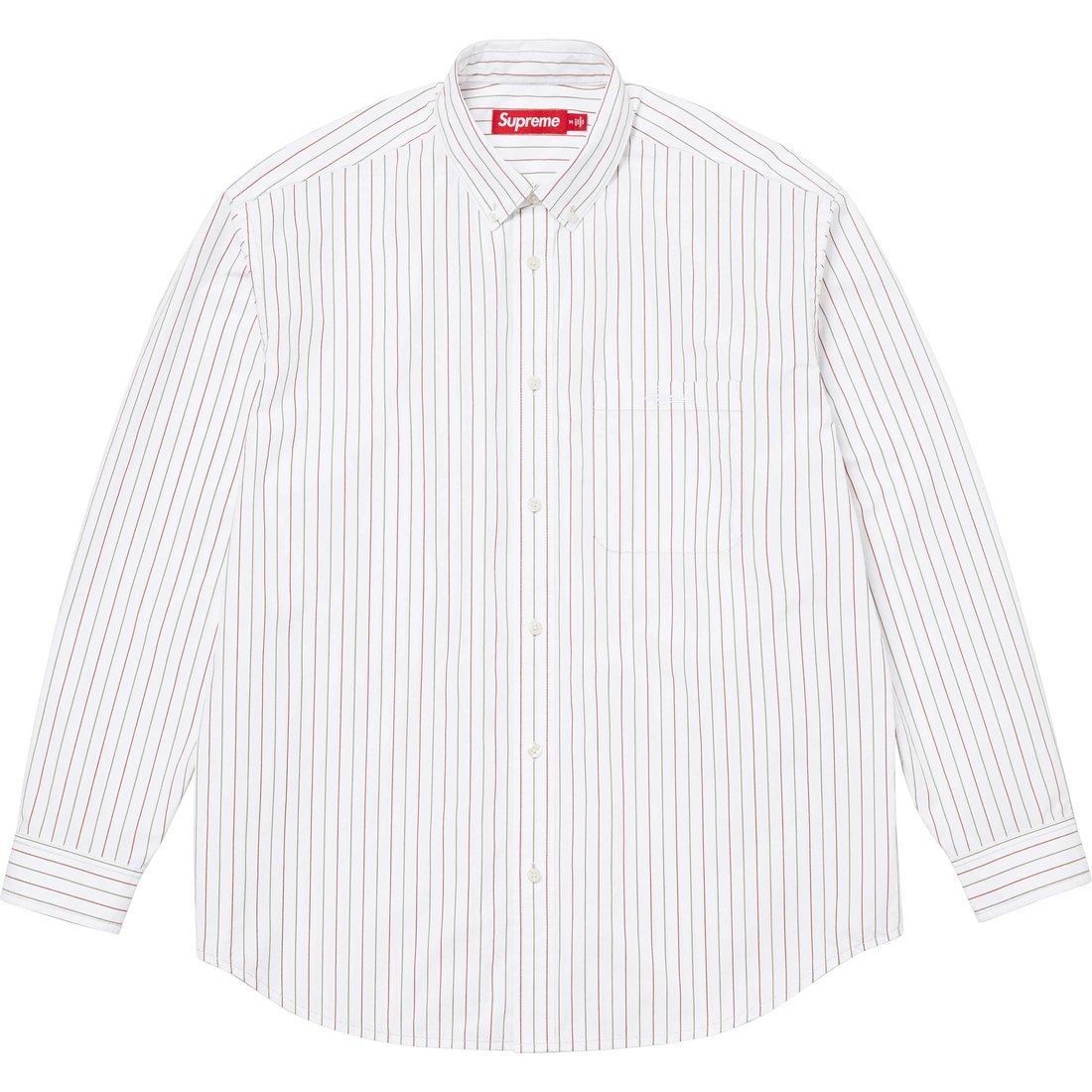 Details on Loose Fit Stripe Shirt White from fall winter
                                                    2024 (Price is $148)