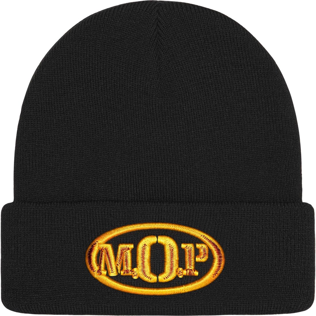 Details on M.O.P. Beanie Black from fall winter
                                                    2024 (Price is $40)